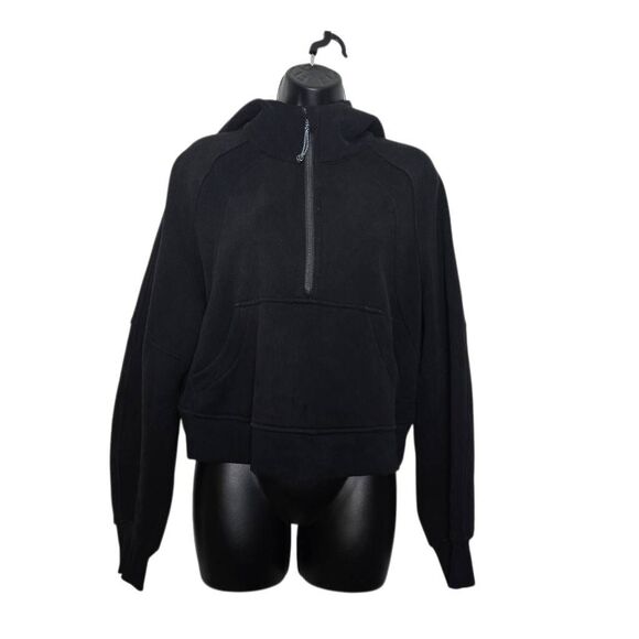 Lululemon Women's XS/S Scuba Oversized Half-Zip Hoodie Cropped Black - Picture 1 of 4